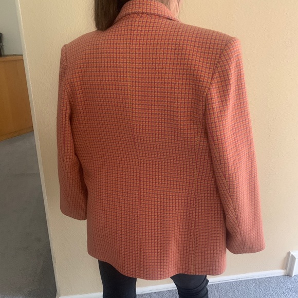 Orange Plaid Blazer - Picture 2 of 3